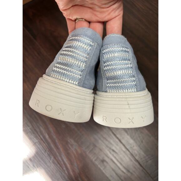 Roxy Women's Sheilahh Platform Sneaker 8.5 Blue Low Top Beachy Chunky - Picture 5 of 7